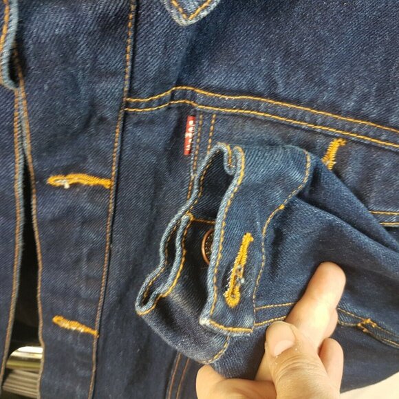 Levi's RED TAB Co Denim Jean Jacket Red Tab Youth Girls Size 14 / 18 Button Blue - Picture 6 of 9